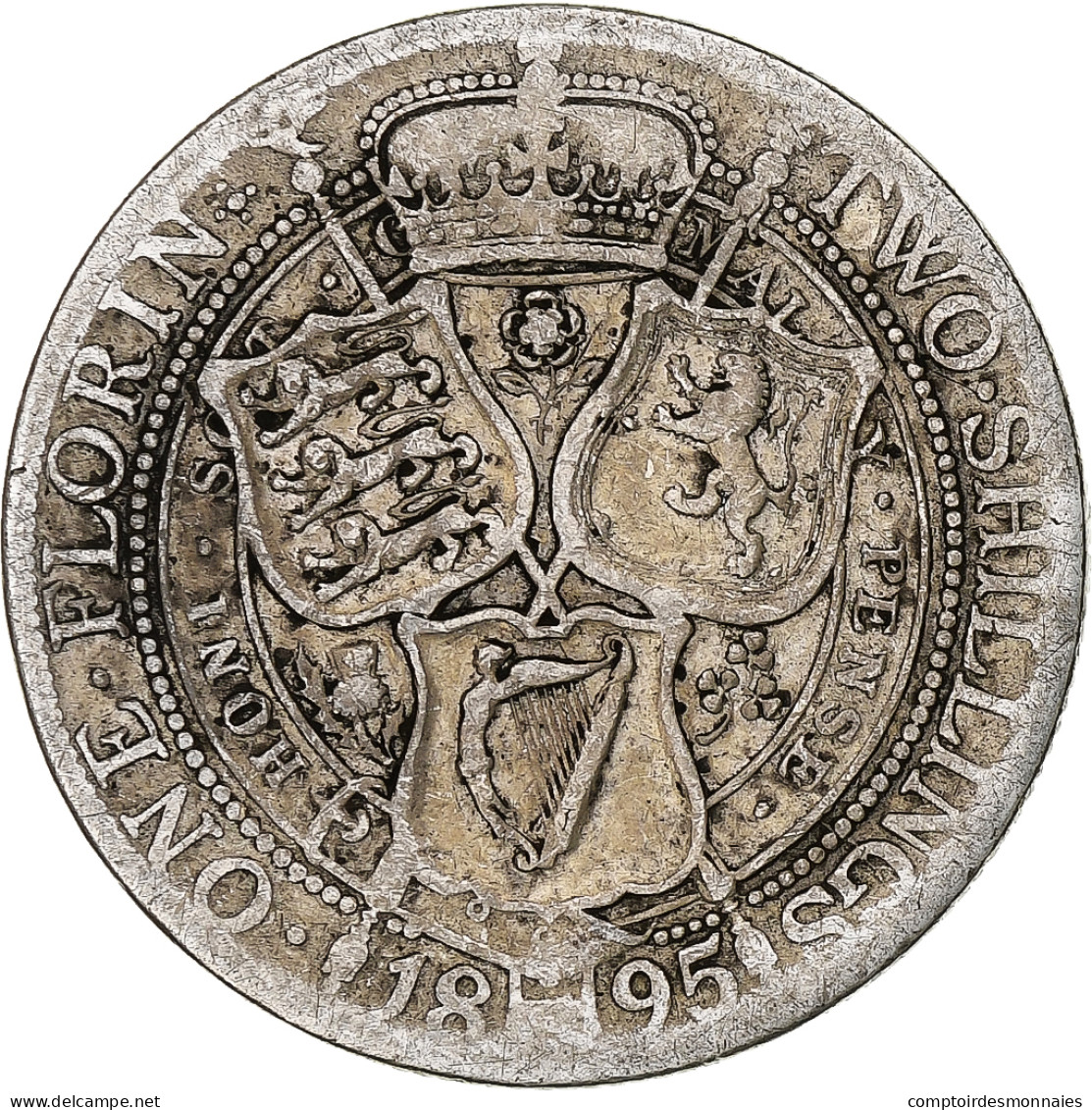 Grande-Bretagne, Victoria, Florin, Two Shillings, 1895, Argent, TB, KM:781 - J. 1 Florin / 2 Schilling