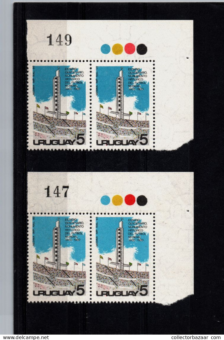 Uruguay Soccer 1930 Stadium Monument Of World Football Stamp Normal & W/fluorescence - 1930 – Uruguay