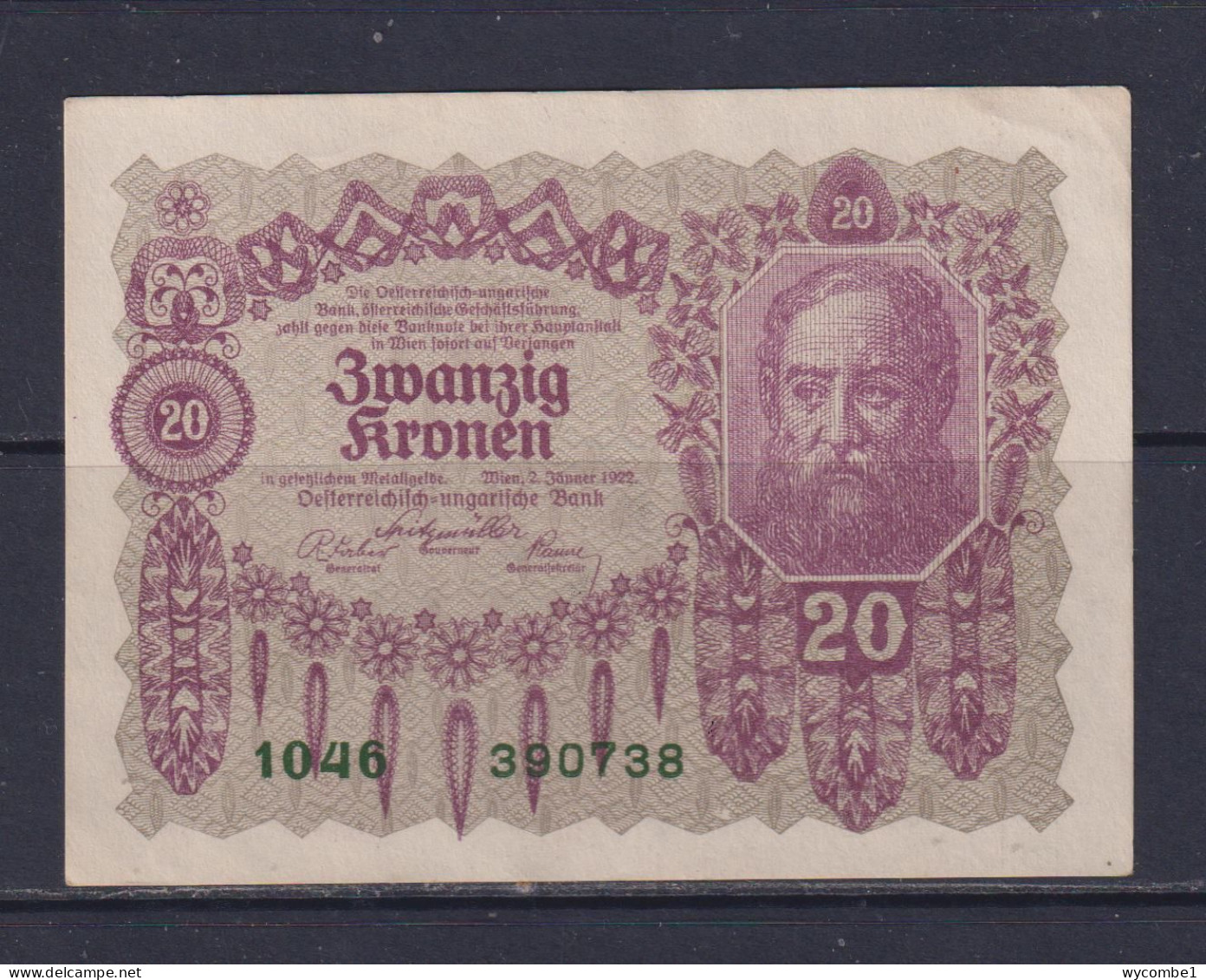 AUSTRIA - 1922 20 Kronen AUNC/XF Banknote - Oesterreich