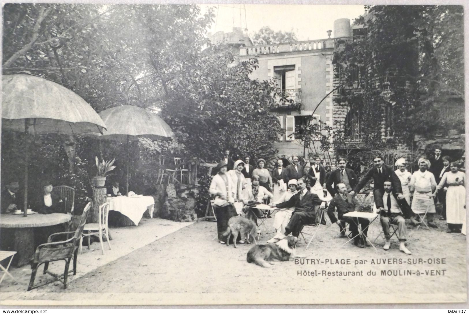 C. P. A. : 95 : BUTRY PLAGE Par Auvers Sur Oise : Hôtel Restaurant Du Moulin à Vent, Animé - Butry