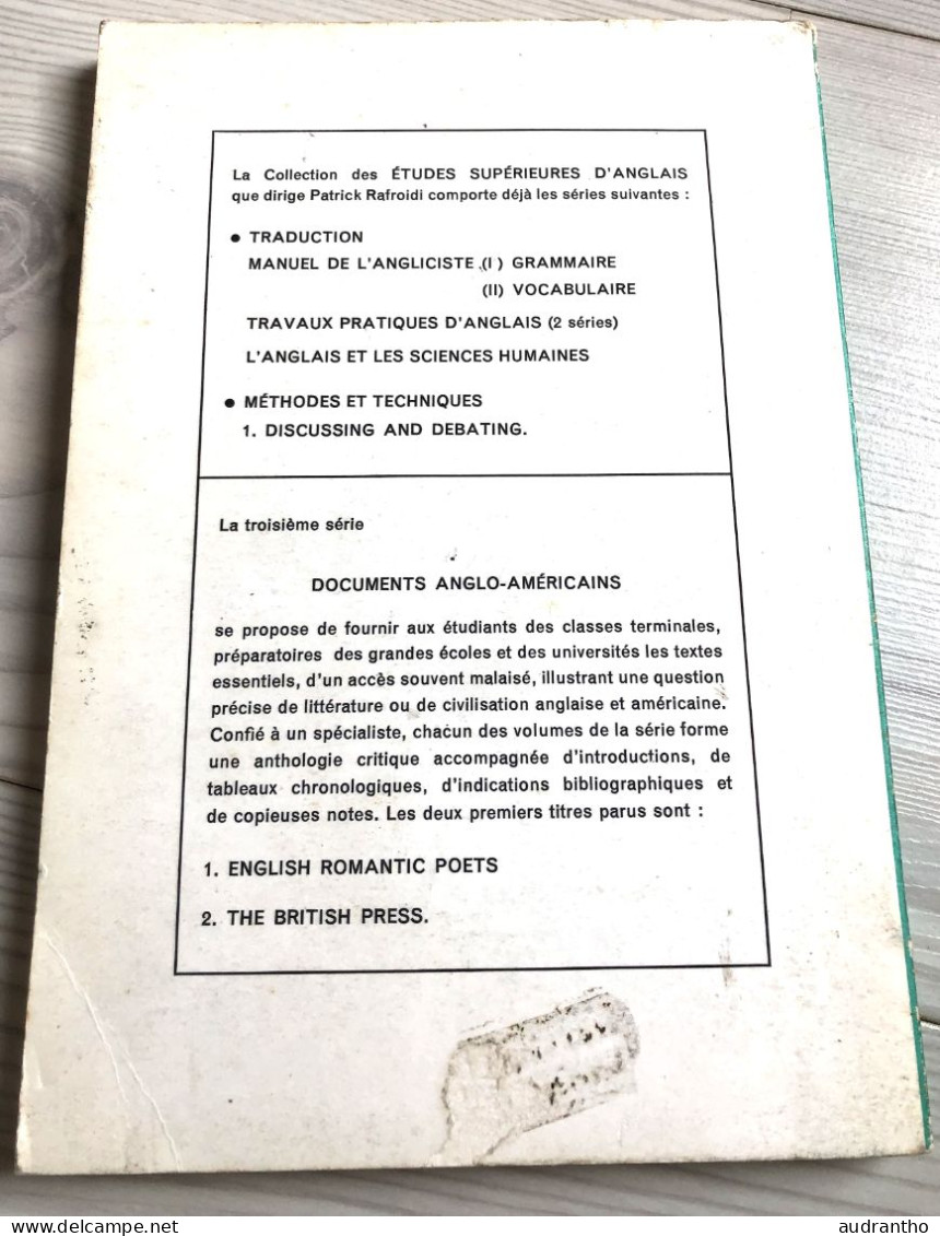 THE BRITISH PRESS - La Presse Anglaise OCDL Bertrand Collection Des études Supérieures D'anglais 1969 - Ontwikkeling