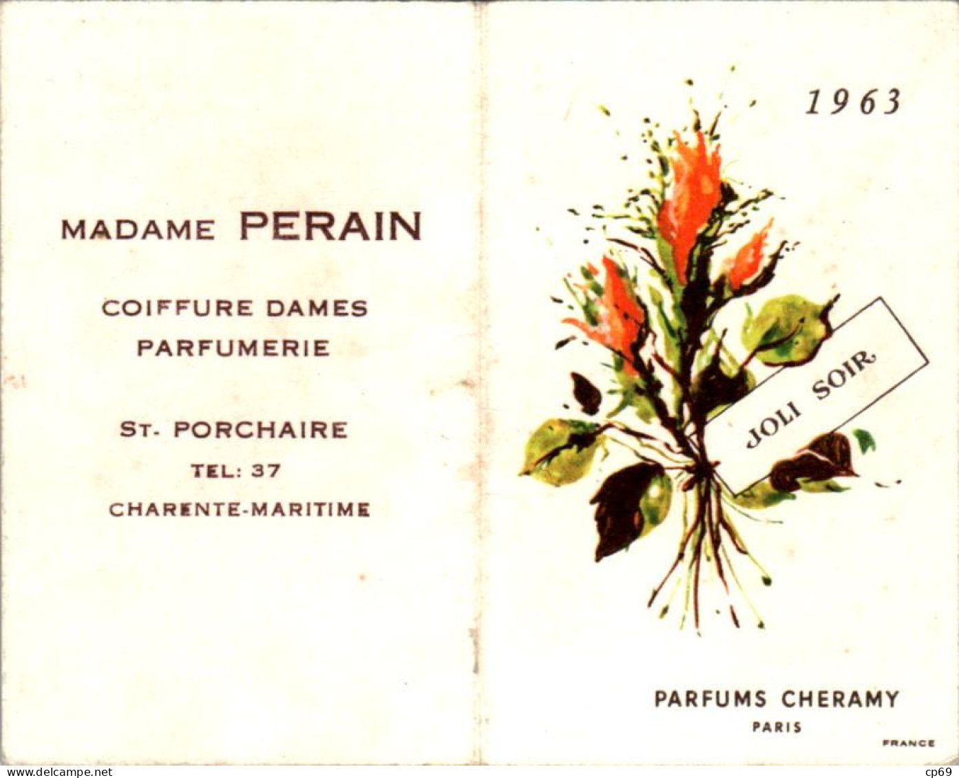 Calendrier De Poche 1963 Parfums Cheramy à Paris Parfum Joli Soir En TB.Etat - Petit Format : 1961-70