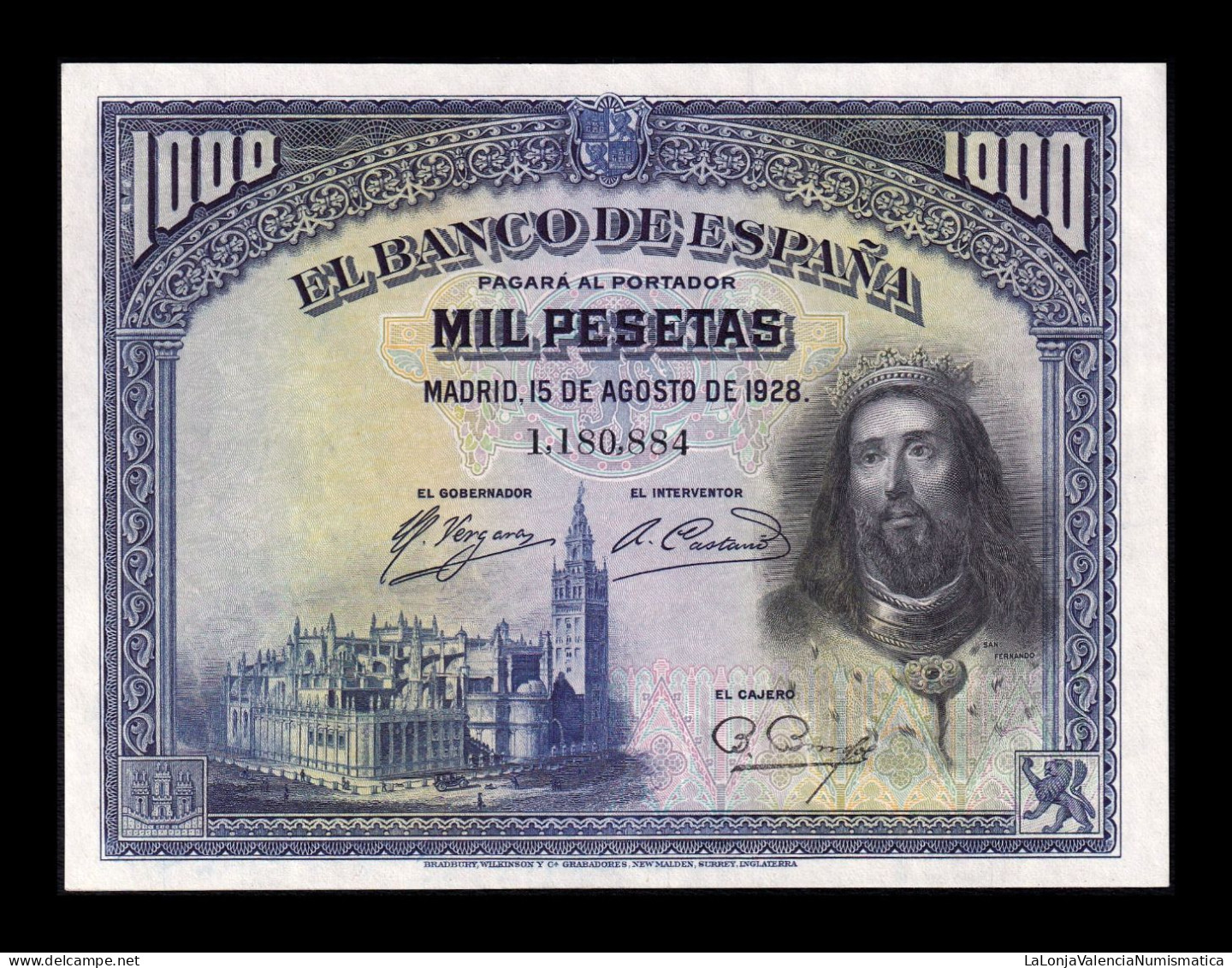 España Spain 1000 Pesetas San Fernando 1928 Pick 78 Sc Unc - 1000 Peseten