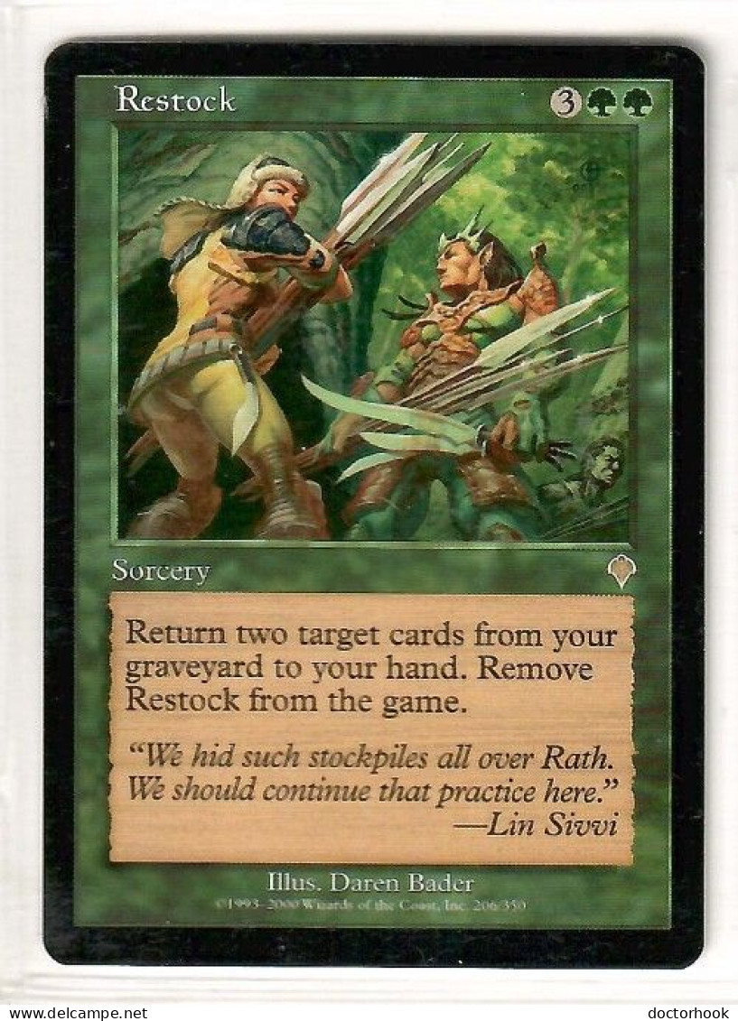 MAGIC The GATHERING  "Restock"---INVASION (MTG--161-7) - Green Cards