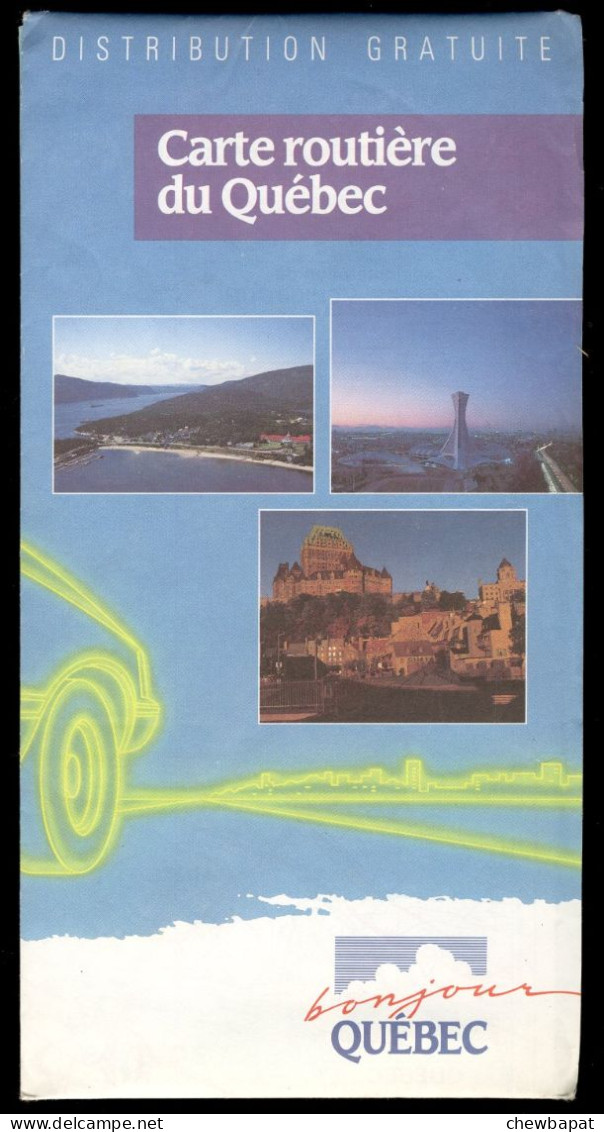 Carte Routière Du Québec - 12 X 24 Cm - 1989 - Cartes Routières