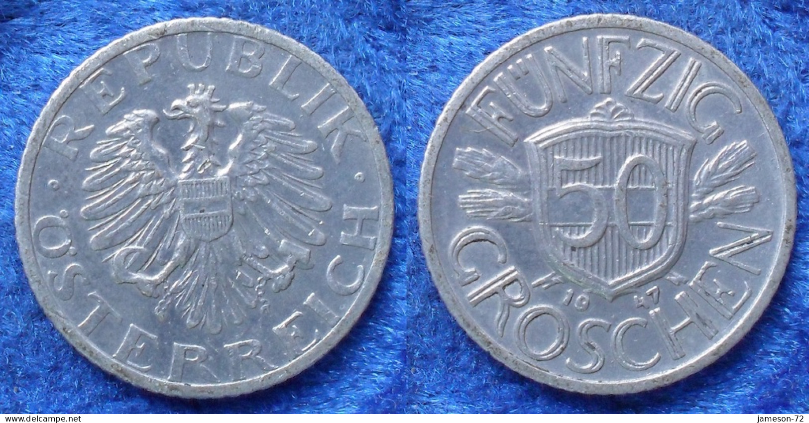 AUSTRIA - 50 Groschen 1947 KM# 2870 Republic Post-WWII Decimal Coinage (1947) - Edelweiss Coins - Autriche