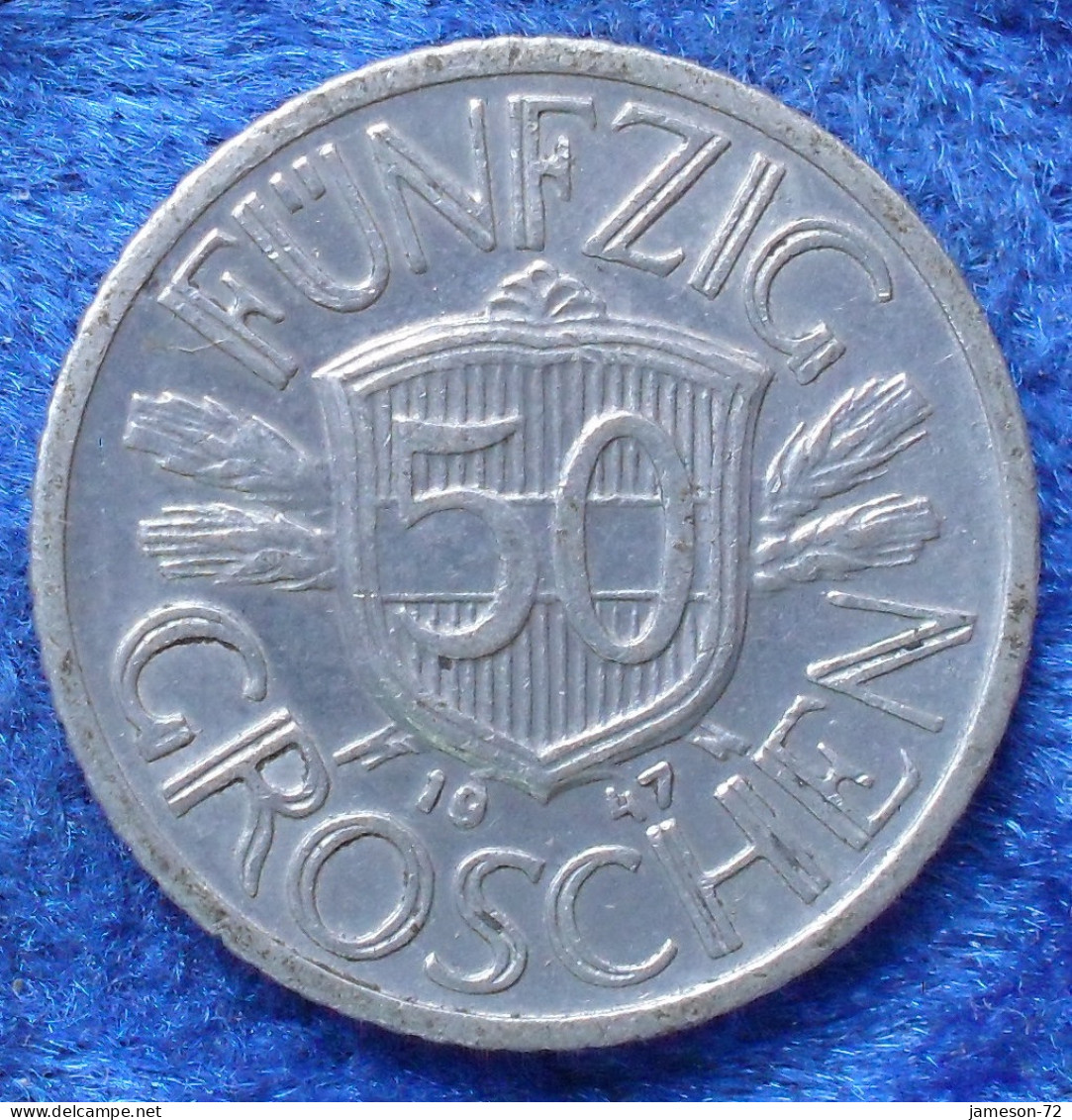 AUSTRIA - 50 Groschen 1947 KM# 2870 Republic Post-WWII Decimal Coinage (1947) - Edelweiss Coins - Autriche