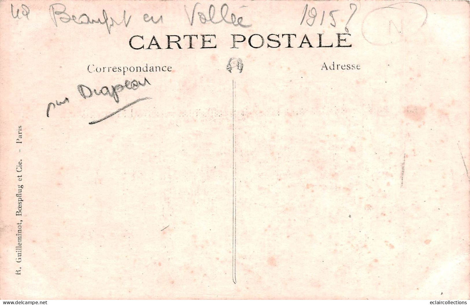 Beaufort En  Vallée     49    Carte Photo.Un Groupe D'hommes.  Beaufort Sur Le Drapeau  1915   (voir Scan) - Sonstige & Ohne Zuordnung