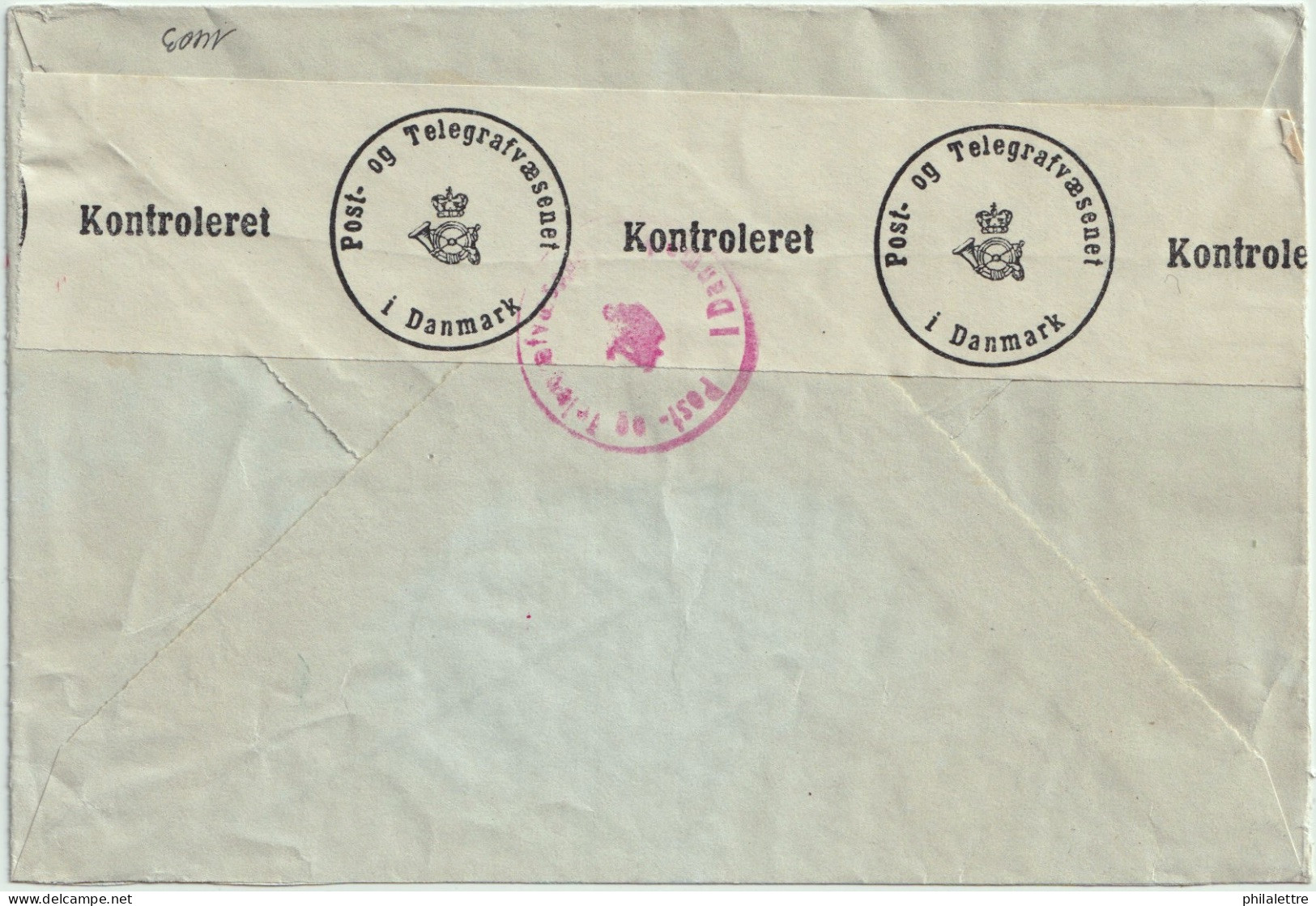 SUÈDE / SWEDEN 1941 Facit.244 35 öre Violet-carmine On (Danish) Censored Cover From SÖDERHAMN To ODENSE, Denmark - Lettres & Documents