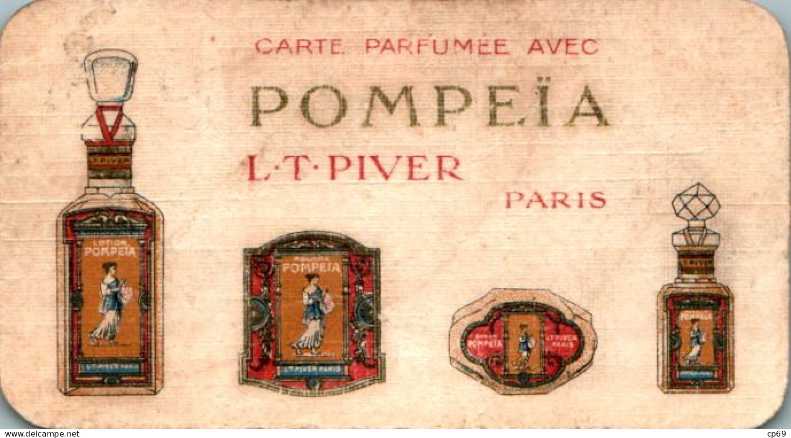 Carte Parfumée Pompeïa L.T. Piver à Paris Avec Calendrier De 1926 Au Dos En B.Etat - Antiguas (hasta 1960)