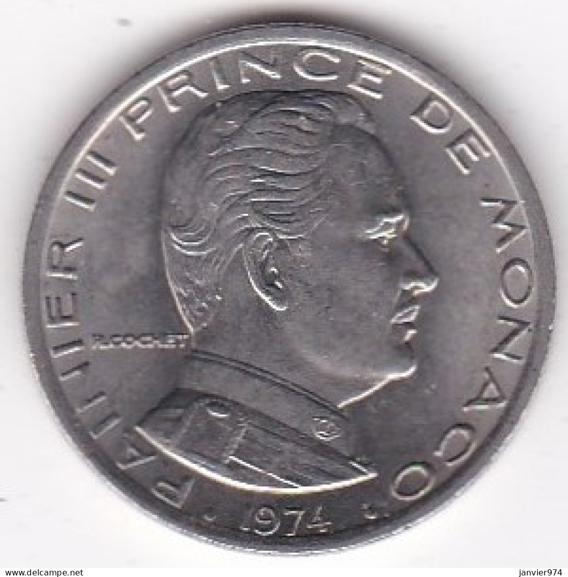 Monaco . 1 Franc 1974 Rainier III, En Nickel - 1960-2001 Nouveaux Francs