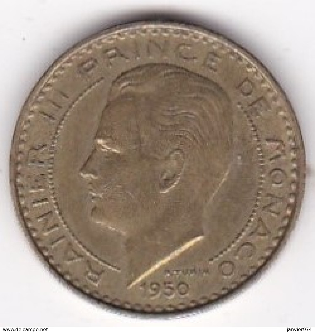 Monaco. 10 Francs 1950 . Rainier III , En Cupro Aluminium - 1949-1956 Francos Antiguos