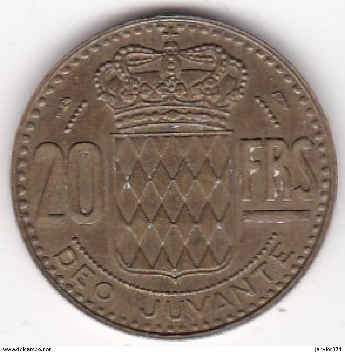 Monaco. 20 Francs 1950 . Rainier III , En Cupro Aluminium - 1949-1956 Anciens Francs