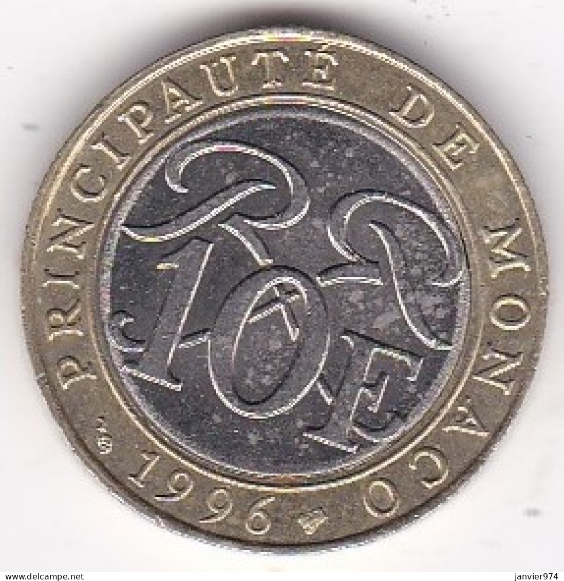 Monaco. 10 Francs 1996. Rainier III. Bimétallique - 1960-2001 Nouveaux Francs