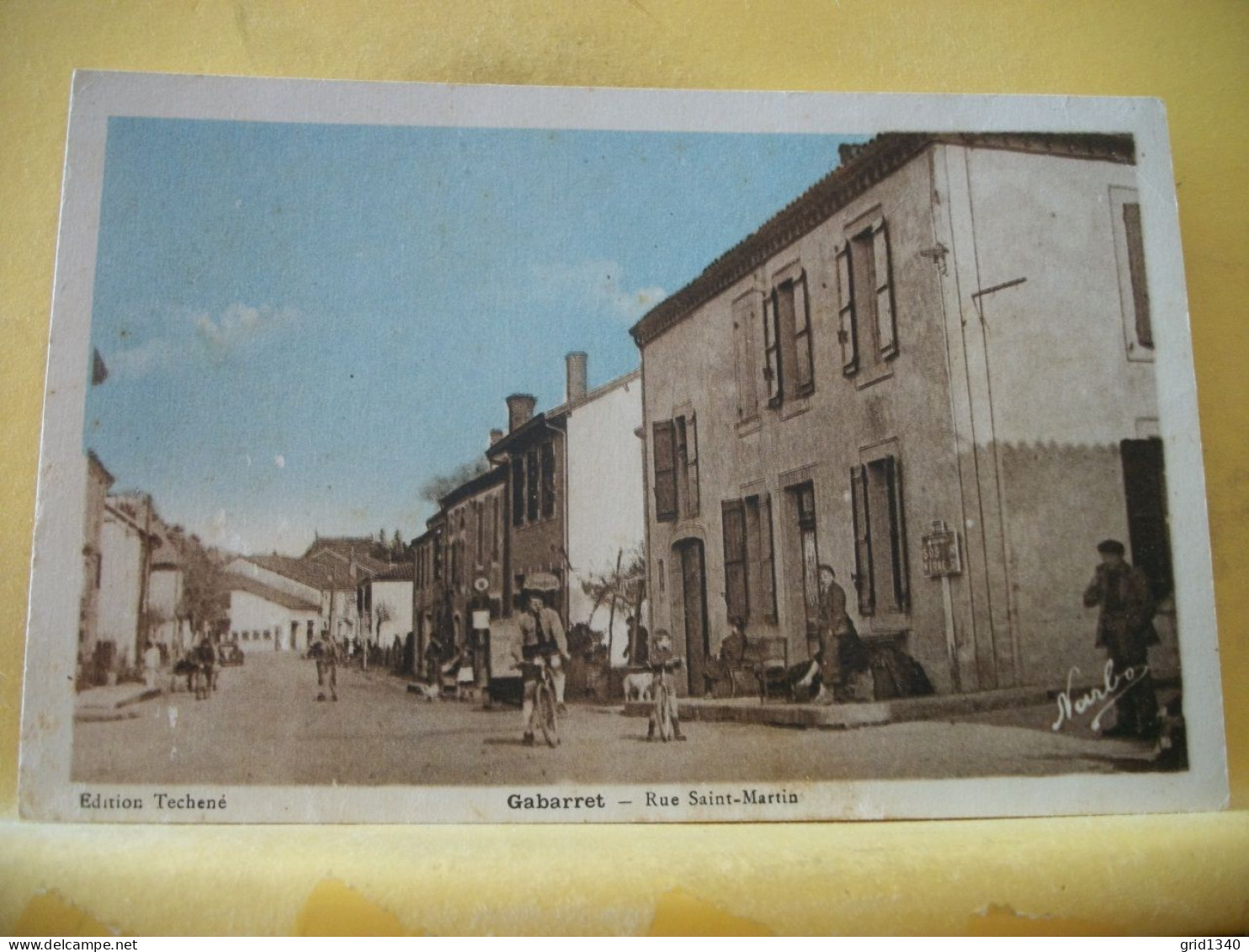 40 1116 CPA COLORISEE - 40 GABARRET. RUE SAINT MARTIN - ANIMATION - Gabarret