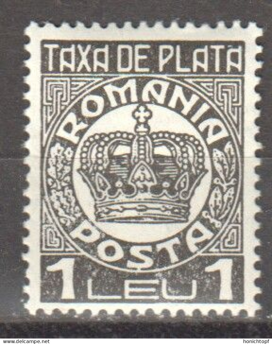 Rumänien; Portomarken; 1932/8; Michel 69 **; 1 Leu, Thronbesteigung - Portofreiheit