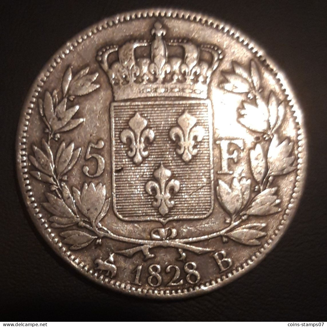 France - 5 Francs Charles X - 1828 B Rouen - 5 Francs
