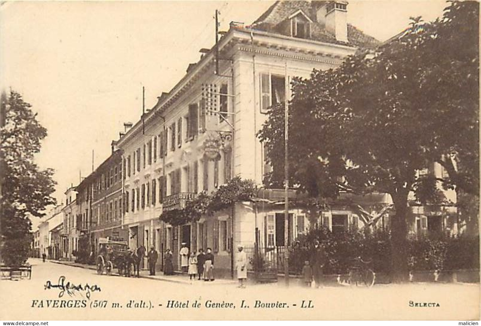 -dpts Div -ref-BM416- Haute Savoie - Faverges - Hôtel De Genève - L. Bouvier - Attelage Cheval - Pose Du Personnel - Faverges