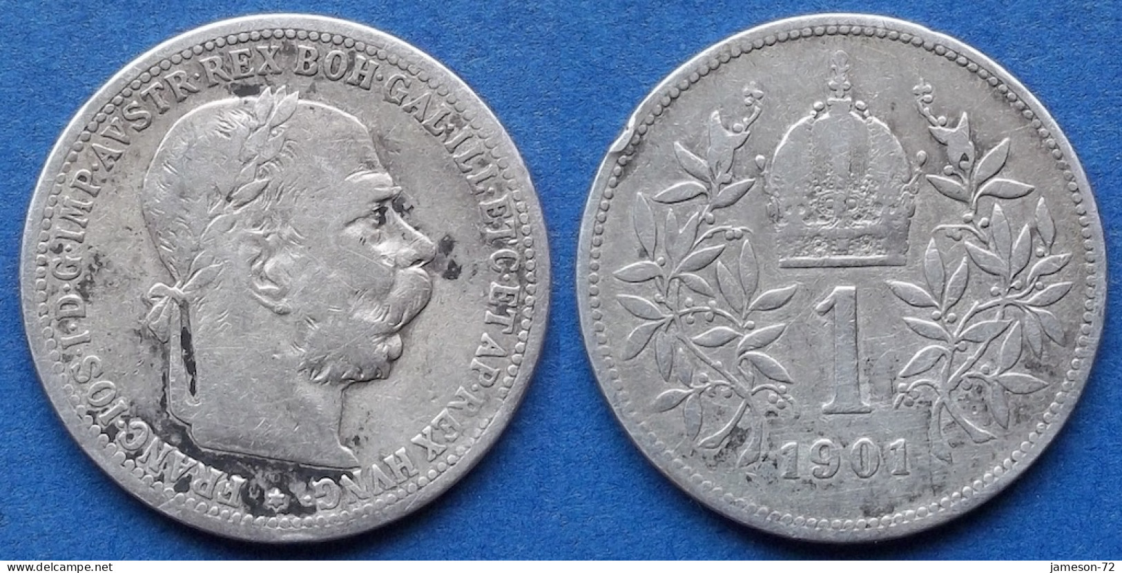 AUSTRO-HUNGARIAN EMPIRE - Silver 1 Corona 1901 KM# 2804 Franz Joseph I Monetary Reform (1892-1916) - Edelweiss Coins - Autriche