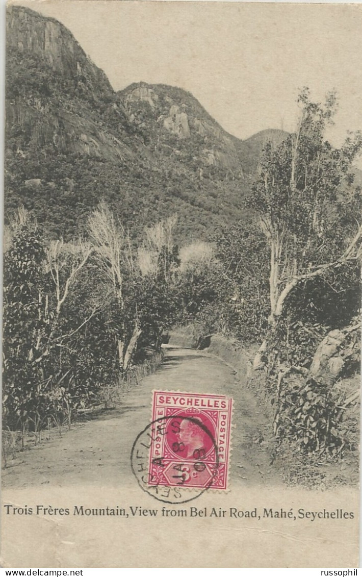 SEYCHELLES - TROIS FRERES MOUNTAIN, VIEW FROM BEL AIR ROAD, MAHE - 1908 - Seychelles