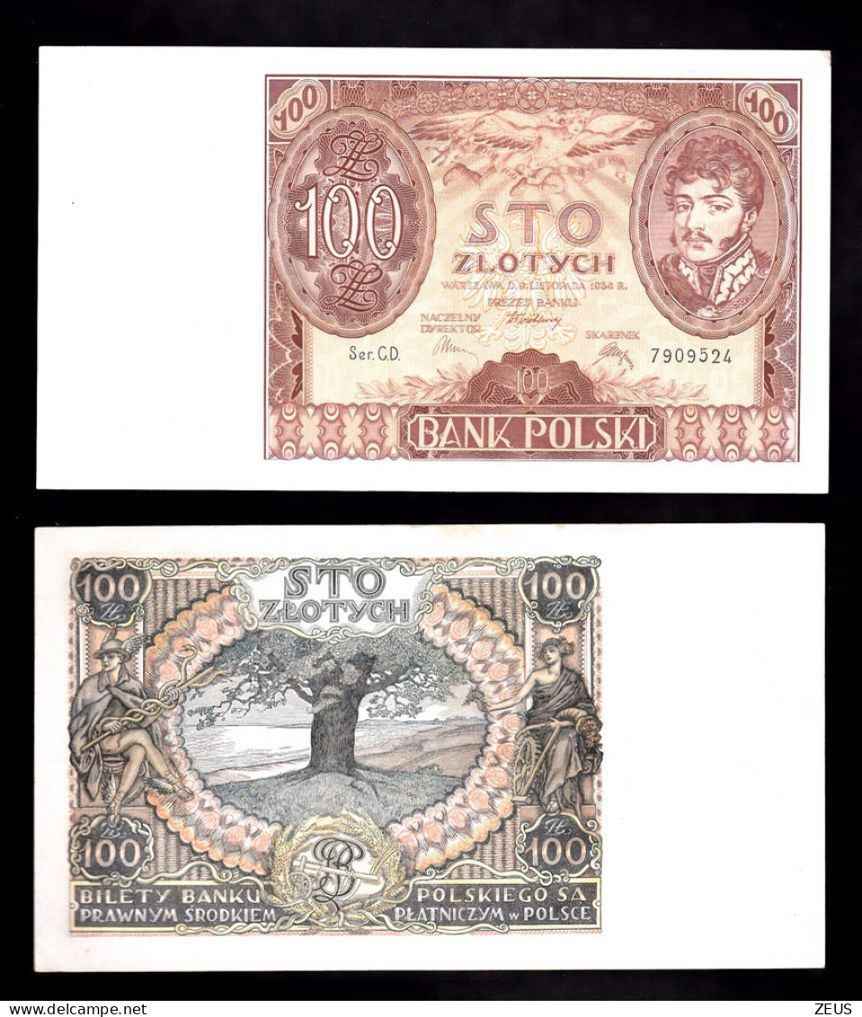 POLONIA  100 ZLOTYCH 1934 PIK 75 SPL - Pologne