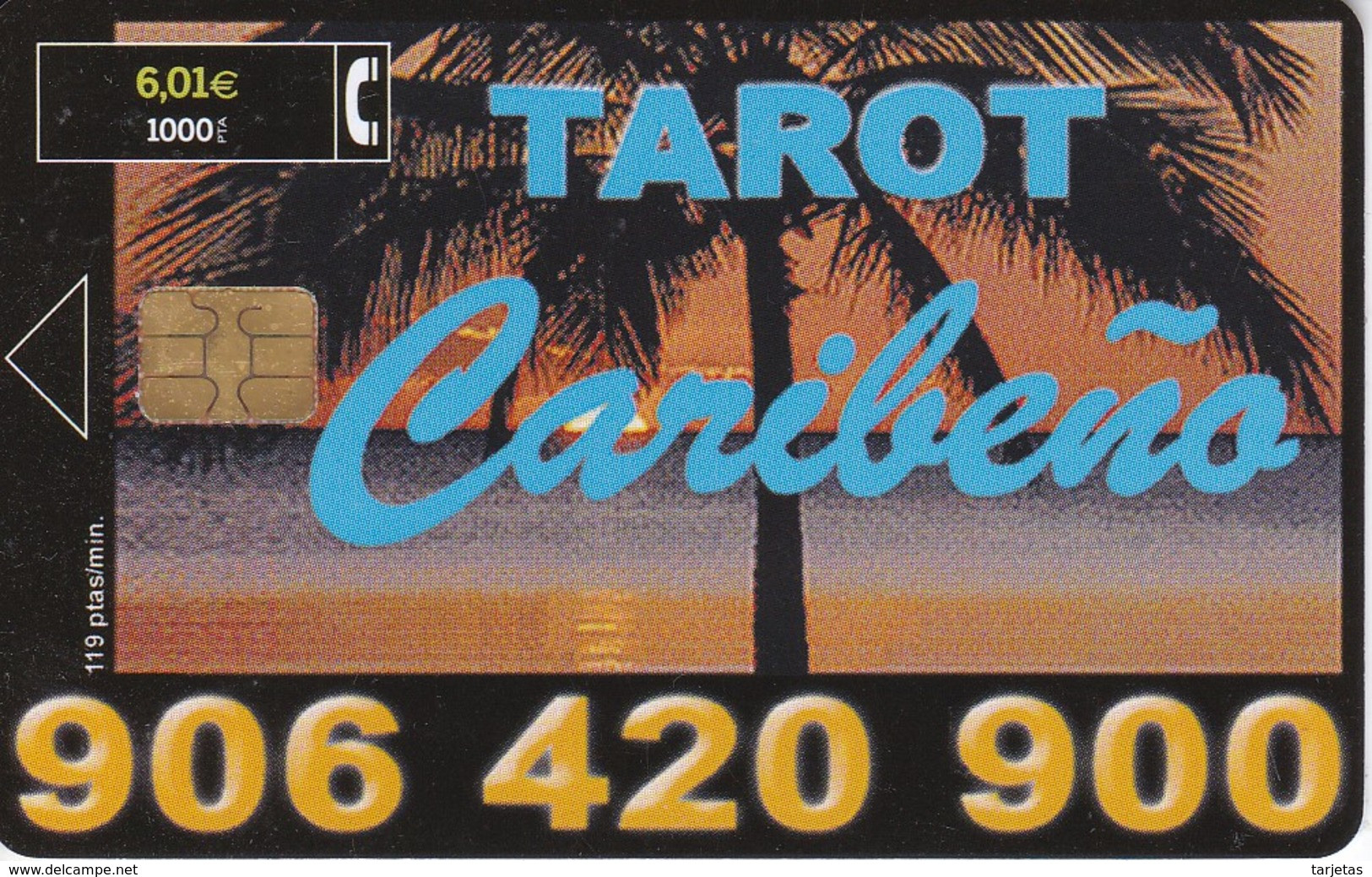 CP-233 TARJETA DE ESPAÑA DE TAROT CARIBEÑO DE TIRADA 4000 - Commemorative Advertisment