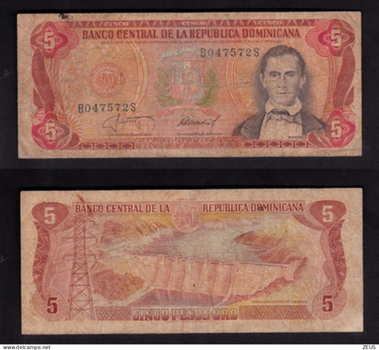 REPUBBLICA DOMINICANA 5 PESOS ORO 1987 PIK 118C MB - Dominicana