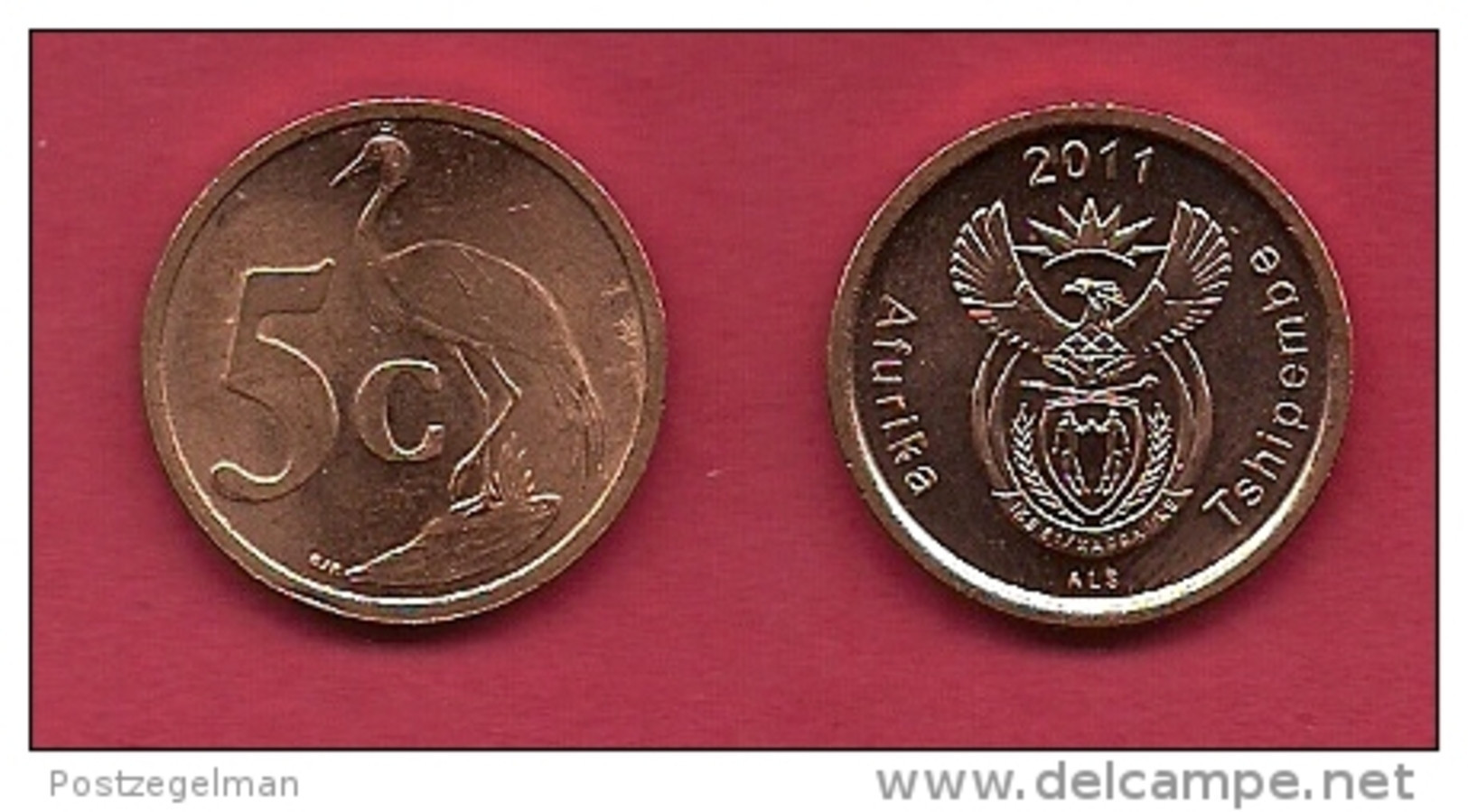 SOUTH AFRICA, 2011, 3 Off Nicely Used Coins 5 Cent C2145 - South Africa