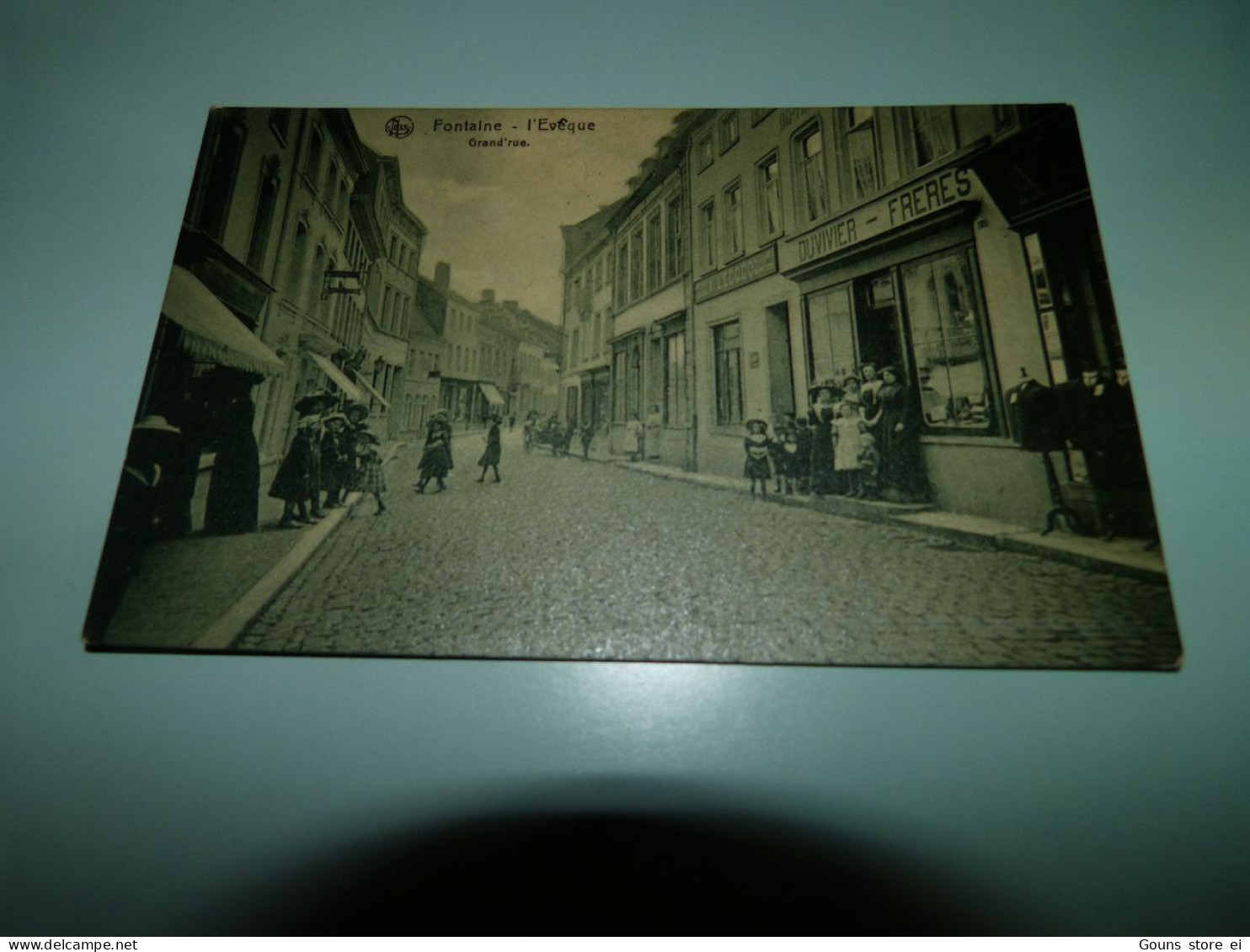 BC13-30 Cpa Fontaine L'Evêque Grand Rue  Belle Animation - Fontaine-l'Eveque