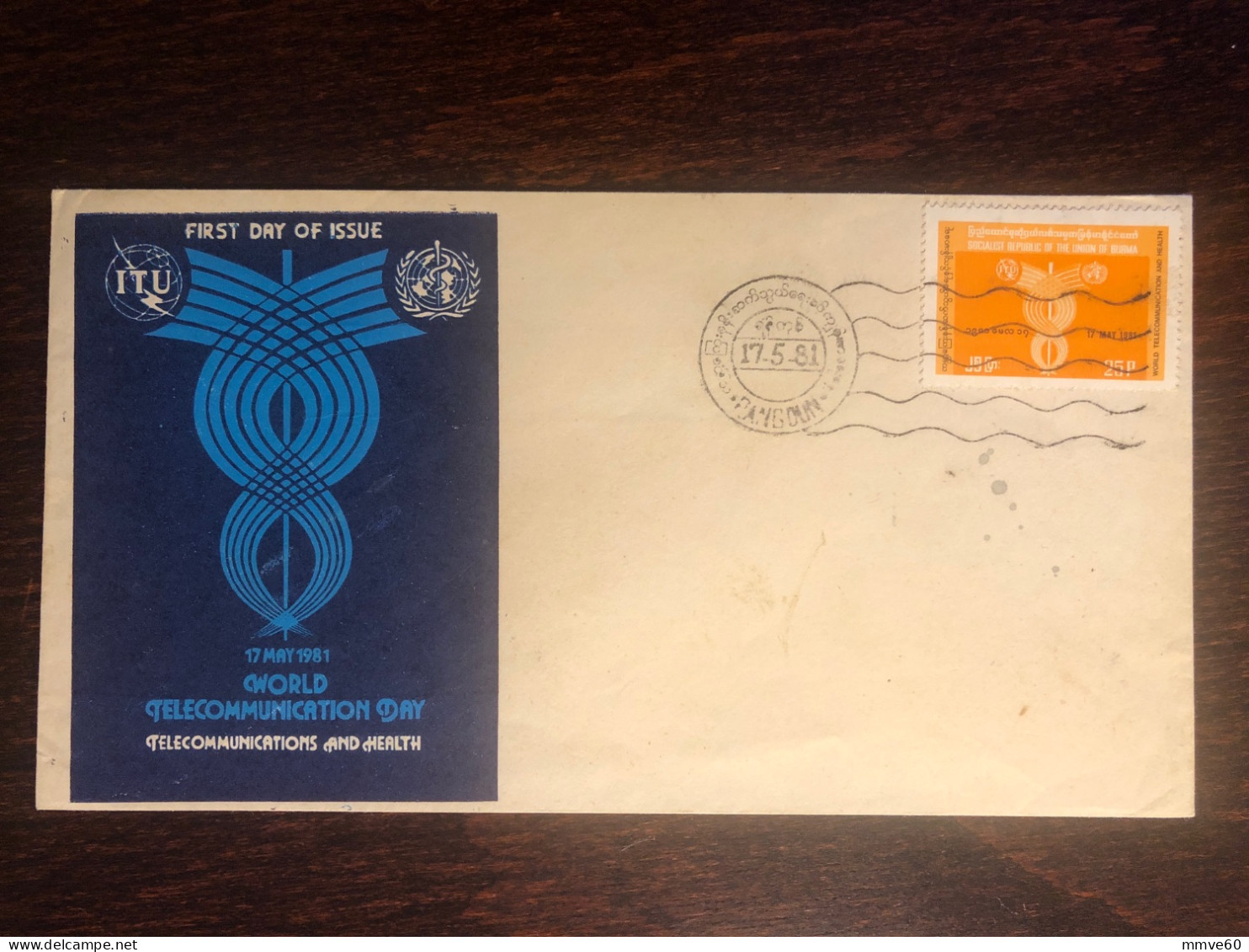 BURMA MYANMAR FDC COVER 1981 YEAR SANTE COMMUNICATION AND HEALTH MEDICINE - Myanmar (Birmanie 1948-...)