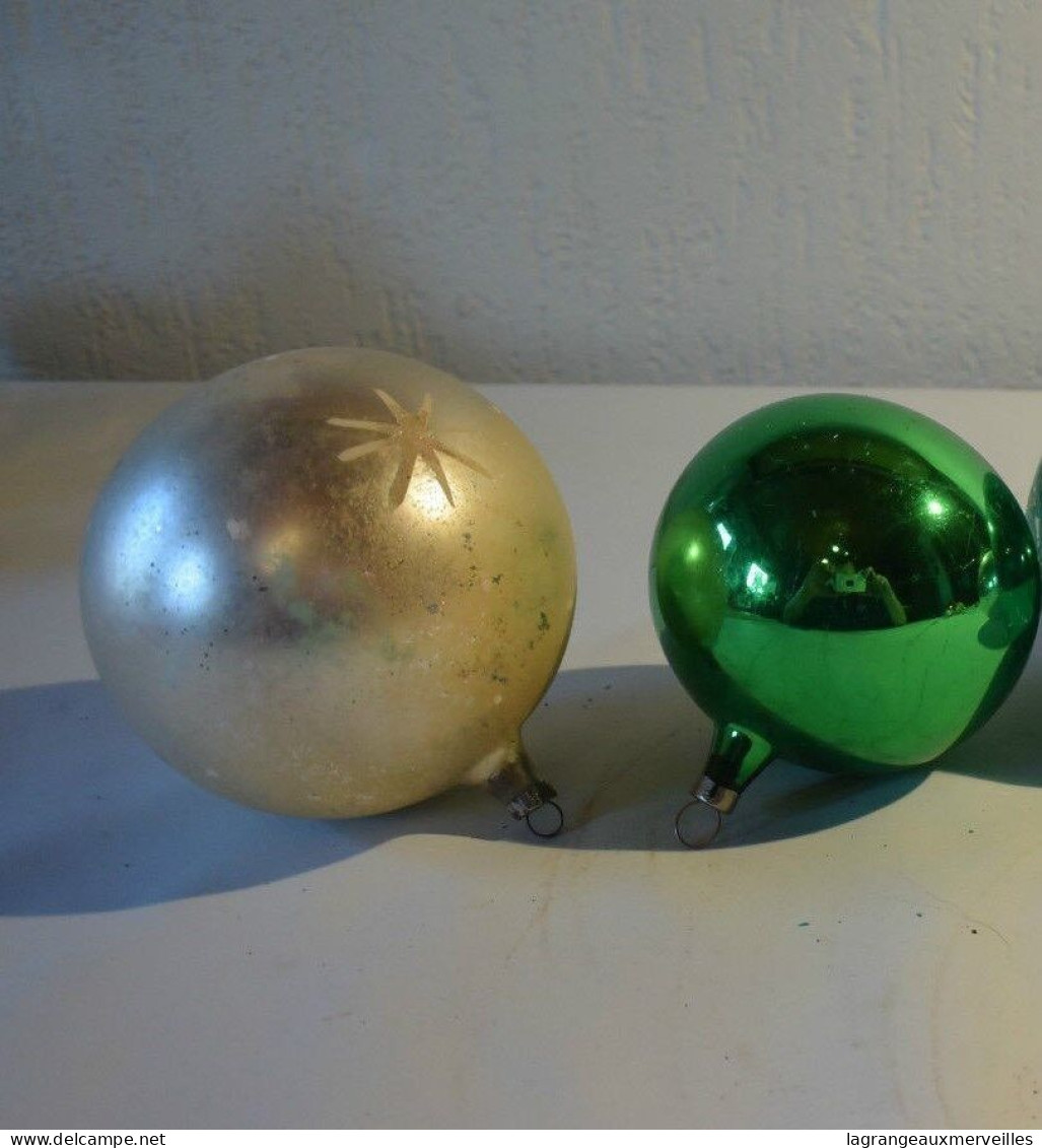 C25 2 Anciennes Boules De Noël Oud Kerst Boom Versiering Old Christmas - Decorative Items