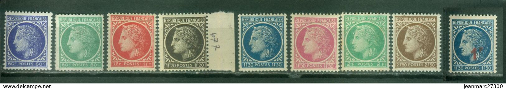 YT N° 674 à 681 791 Neufs ** - 1945-47 Ceres Of Mazelin