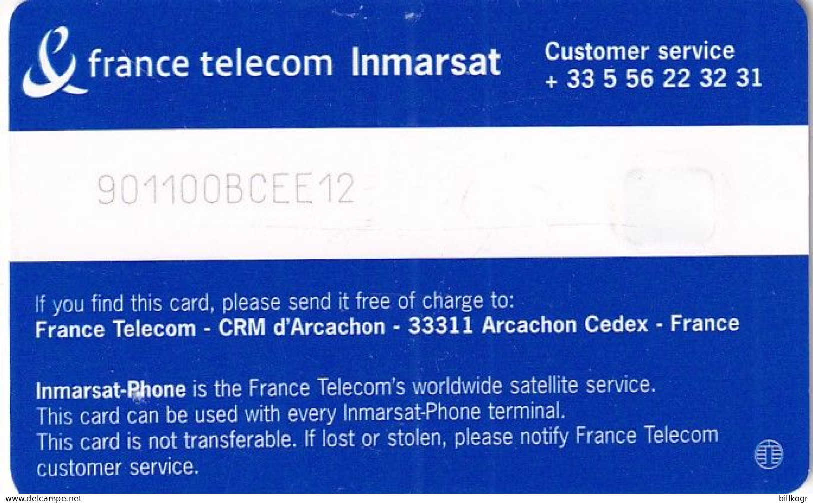 FRANCE - Globe, France Telecom Inmarsat Phone, Satellite Phonecard, Used - Andere & Zonder Classificatie