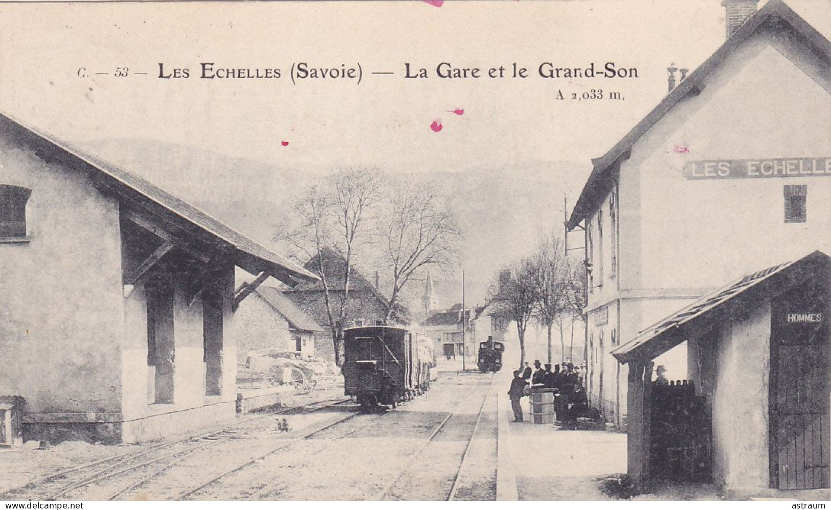 Cpa - 73 - Les Echelles - Animée - Gare ( Avec Train ) Et Le Grand Son - Edi C N° 53 - Les Echelles