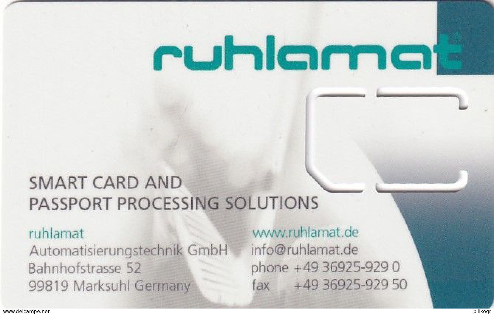 GERMANY - Ruhlamat GSM Demo Card - Altri & Non Classificati