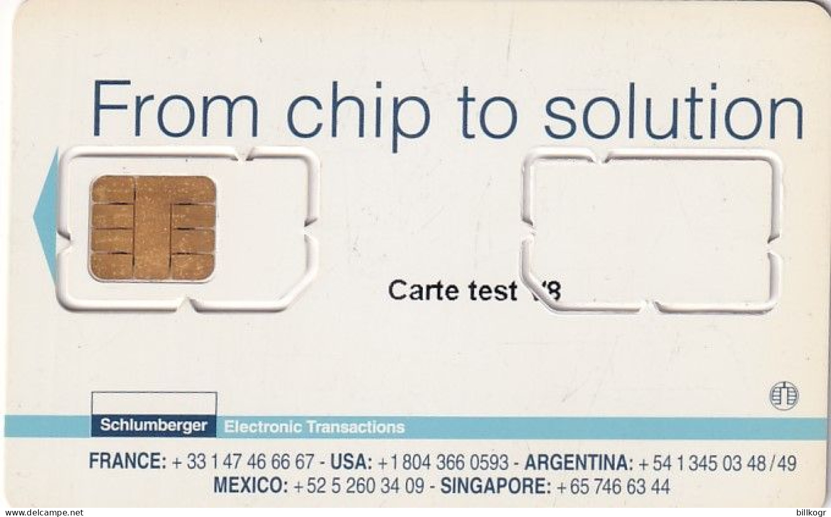 FRANCE - Schlumberger GSM Test Card - Andere & Zonder Classificatie