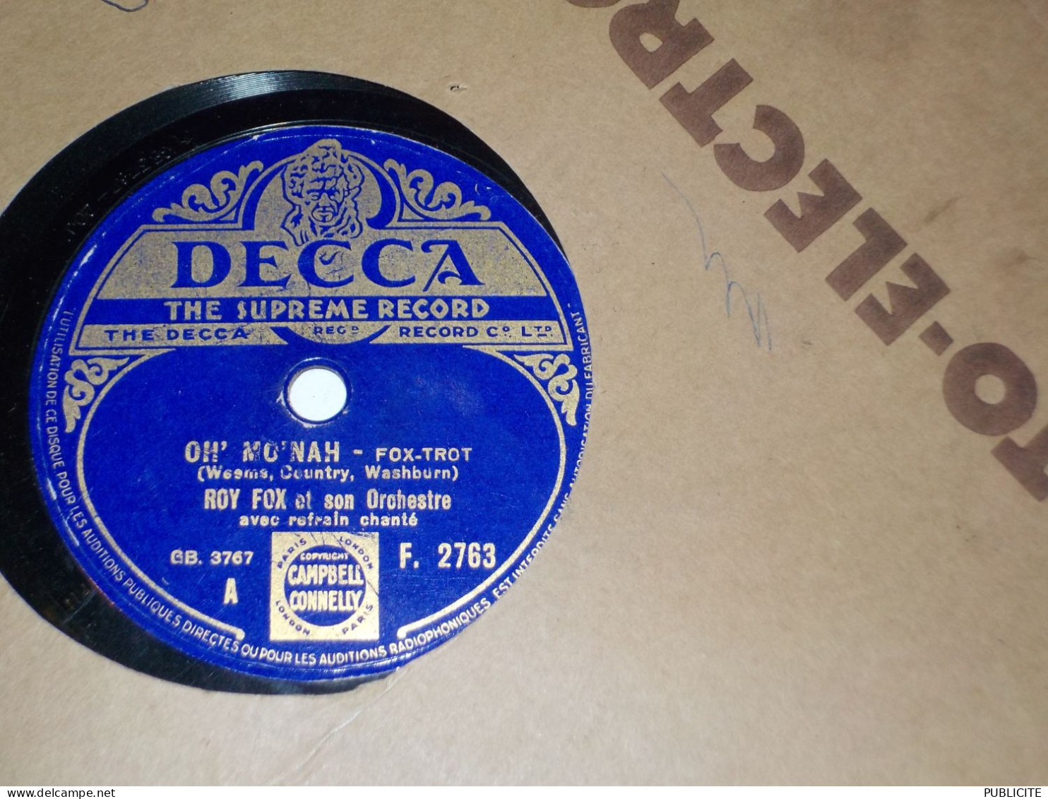 DISQUE 78 TOURS FOX TROT DE ROY FOX - 78 Rpm - Gramophone Records