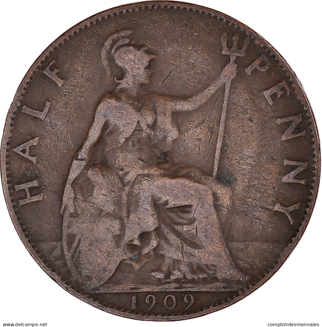 Monnaie, Grande-Bretagne, 1/2 Penny, 1909 - C. 1/2 Penny