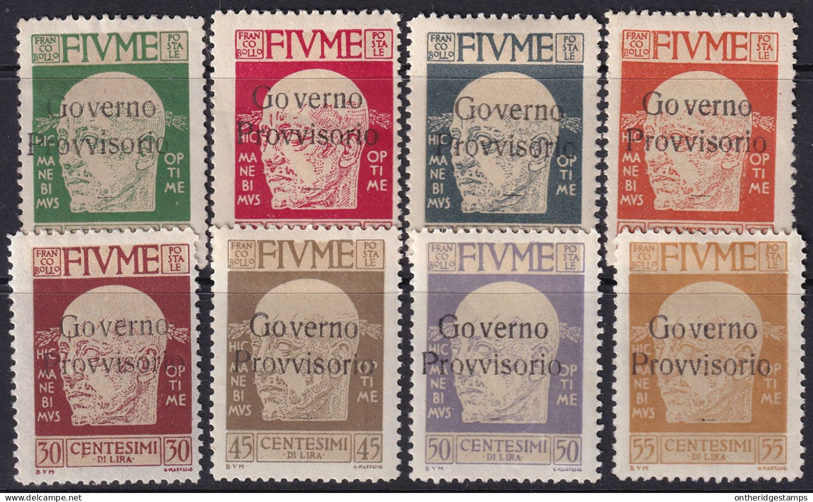 Fiume 1921 Sc 134/142 Sa 149/157 Partial Set MH* Some Heavy Hinging - Fiume