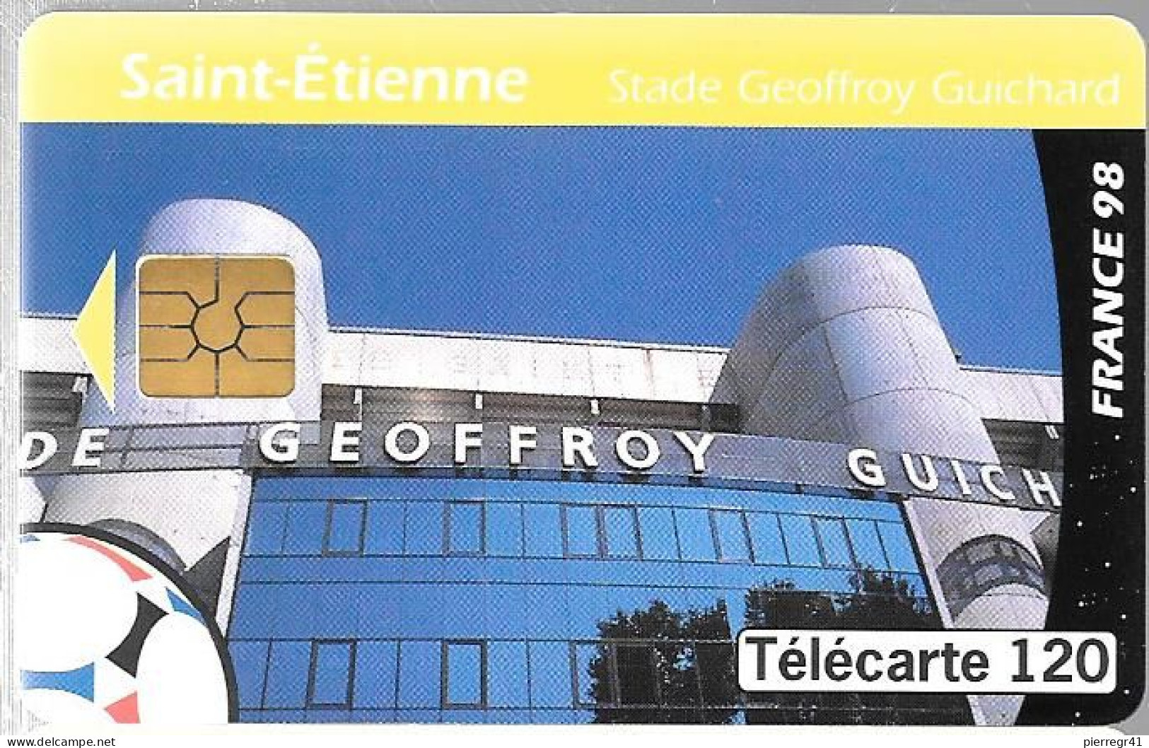 CARTE-PUCE-PUBLIC-F880-120U-GEM2-ST ETIENNE-STADE DE FOOT-ST ETIENNE-STADE -V° Série B84466008-Utilisé-TBE - 1998