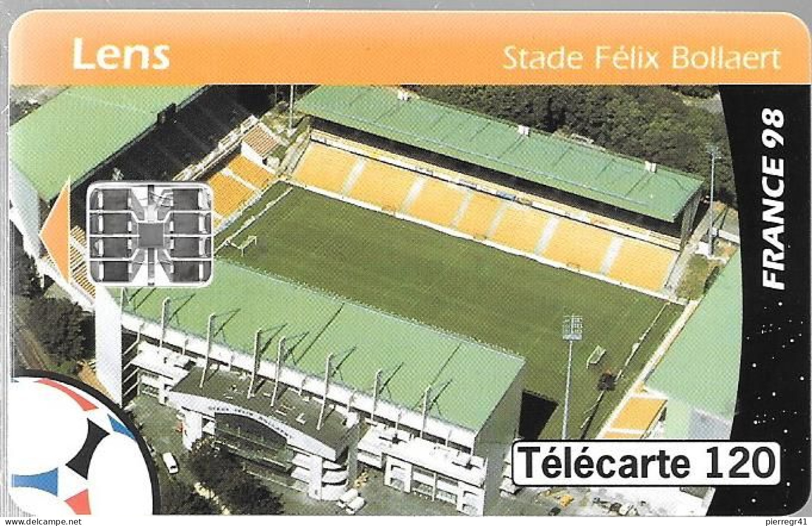 CARTE-PUCE-PUBLIC-F874-12 0U-SC7-LENS STADE DE FOOT-BOLLAERT--N°Etroits Série C85124780-N° Puce Com Par 8-TBE - 1998