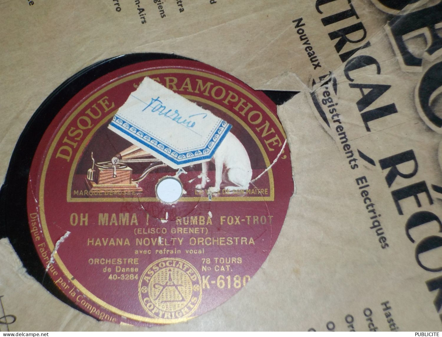 DISQUE 78 TOURS FOX TROT DE HAVANA NOVELTY ORCHESTRA - 78 Rpm - Gramophone Records