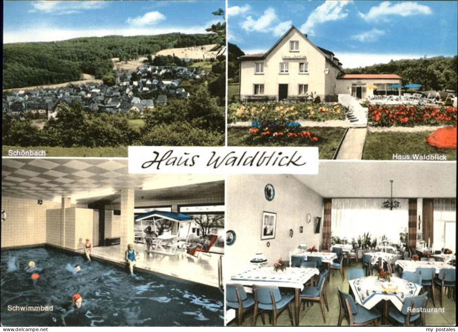 41272597 Schoenbach Dillkreis Schwimmbad Restaurant Haus Waldblick Schoenbach - Herborn
