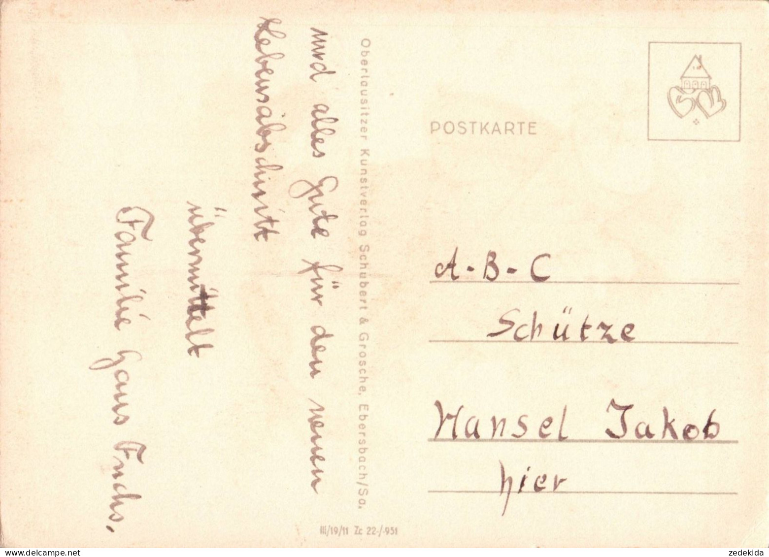 G9832 - H.K. Glückwunschkarte Schulanfang - Kinder Mädchen Junge Zuckertüte - Schubert DDR Grafik - Primero Día De Escuela