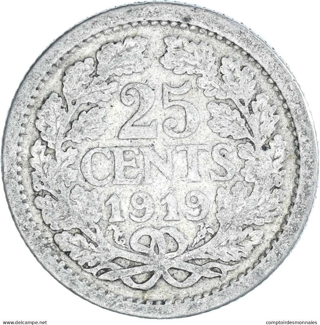 Monnaie, Pays-Bas, 25 Cents, 1919 - 25 Cent