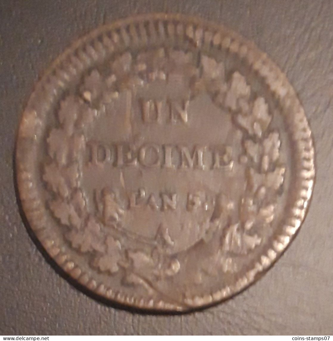 France - SURFRAPPE Du Décime - AN 5 A Paris - 1795-1799 Direktorium