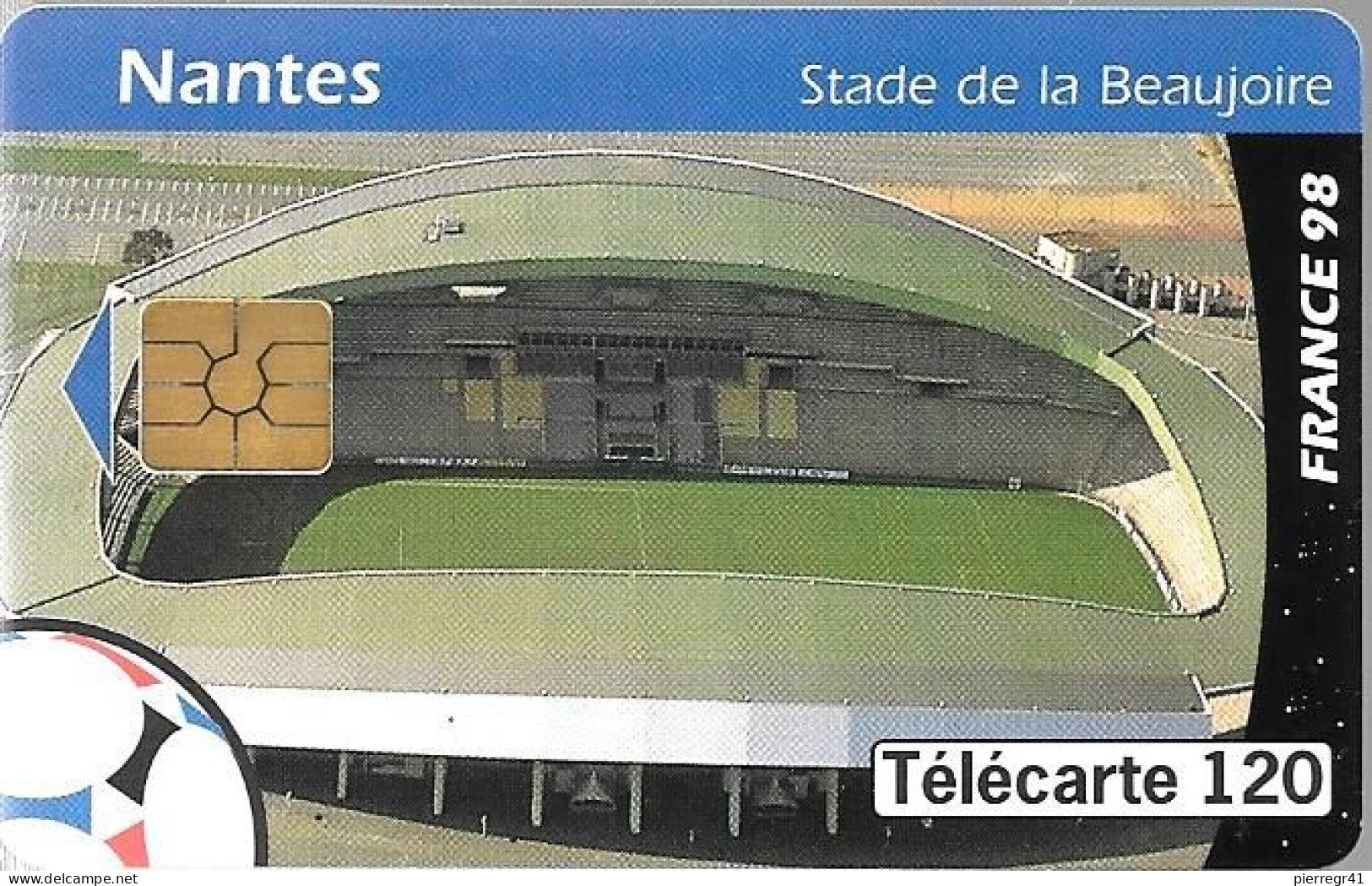 CARTE-PUCE-PUBLIC-F878-120U-GEM2-NANTES-STADE DE FOOT-ST DENIS-AFFICHE-Utilisé-V° Série 63007-TBE - 1998