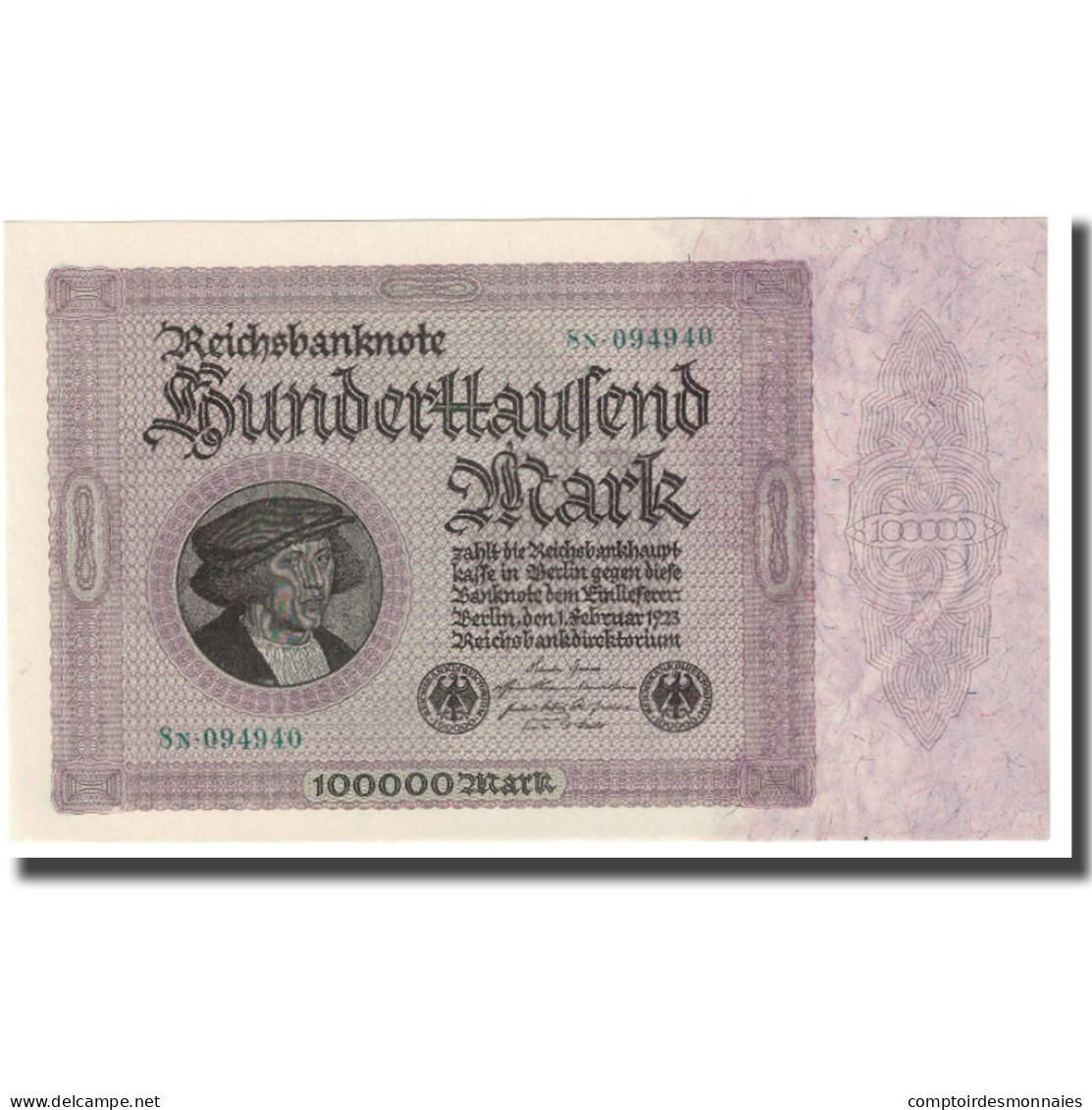 Billet, Allemagne, 100,000 Mark, 1923, 1923-02-01, KM:83a, NEUF - 100.000 Mark