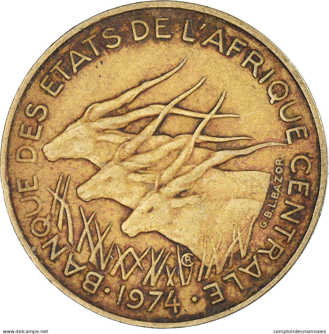 Monnaie, États De L'Afrique Centrale, 10 Francs, 1974 - República Centroafricana