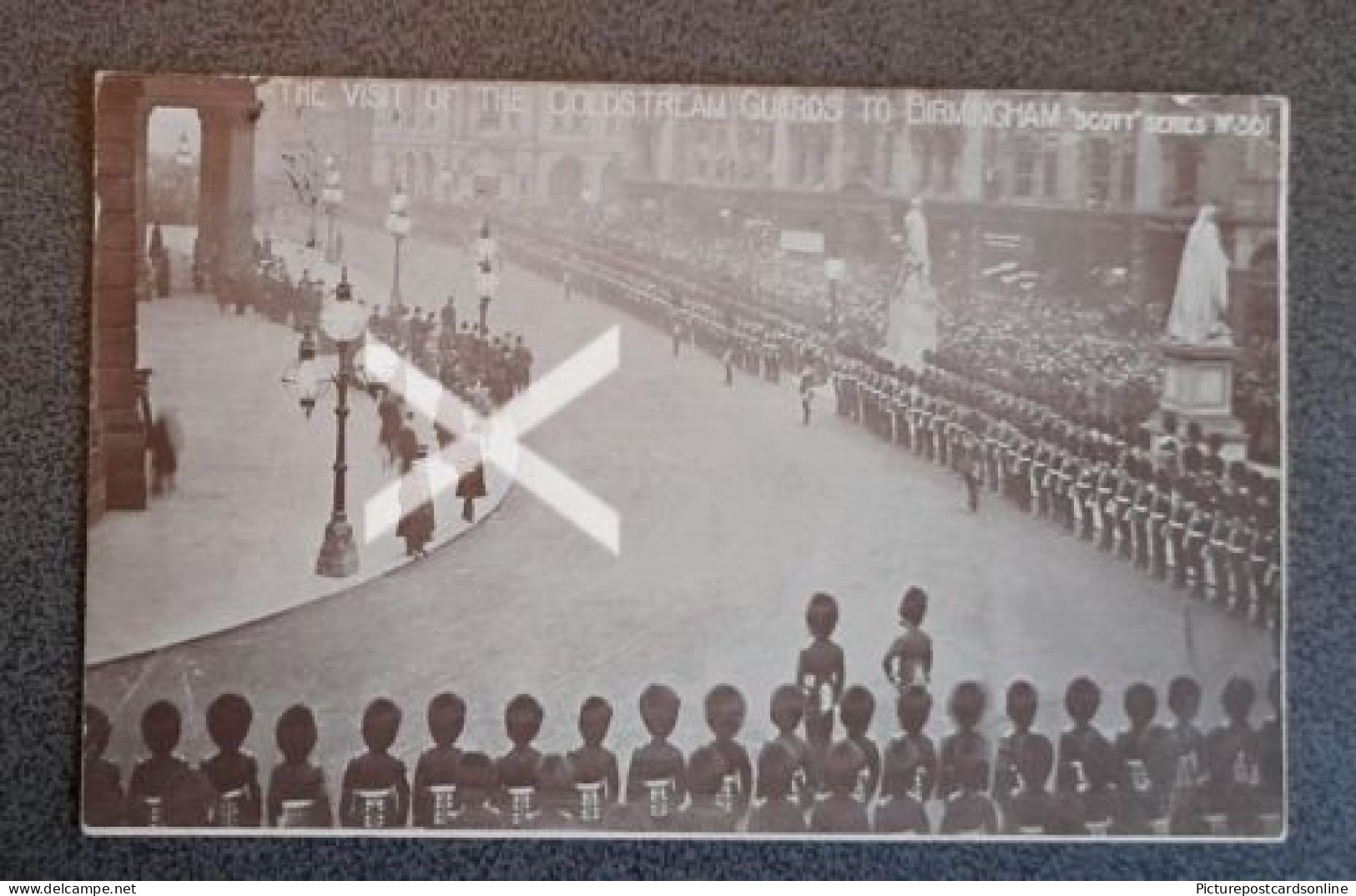 VISIT OF COLDSTREAM GUARDS TO BIRMINGHAM OLD B/W POSTCARD USED 1905 WARWICKSHIRE - Birmingham